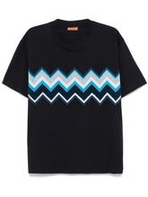 Load image into Gallery viewer, MISSONI Navy Embroidered Zig Zag T-Shirt