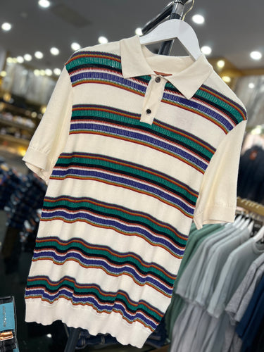 MISSONI Fine Knit Stripped polo shirt