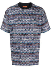 Load image into Gallery viewer, MISSONI Woven Navy Zig Zag T-Shirt