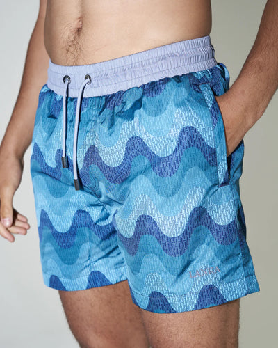 LANKA Blue Waves Swim Shorts