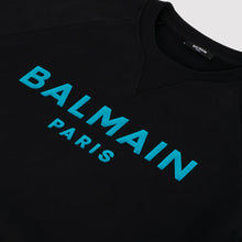 Load image into Gallery viewer, Balmain Black Sweater Blue Logo