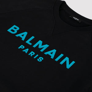 Balmain Black Sweater Blue Logo