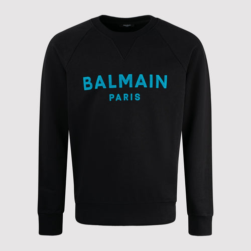 Balmain Black Sweater Blue Logo