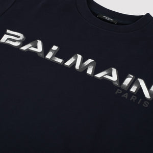 Balmain Navy 3D Logo T-Shirt