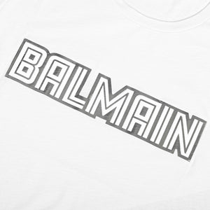 Balmain White Mirror logo T-Shirt