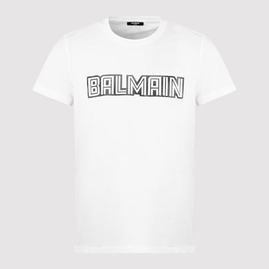 Balmain White Mirror logo T-Shirt