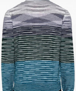 MISSONI Long Sleeve Striped Polo Shirt