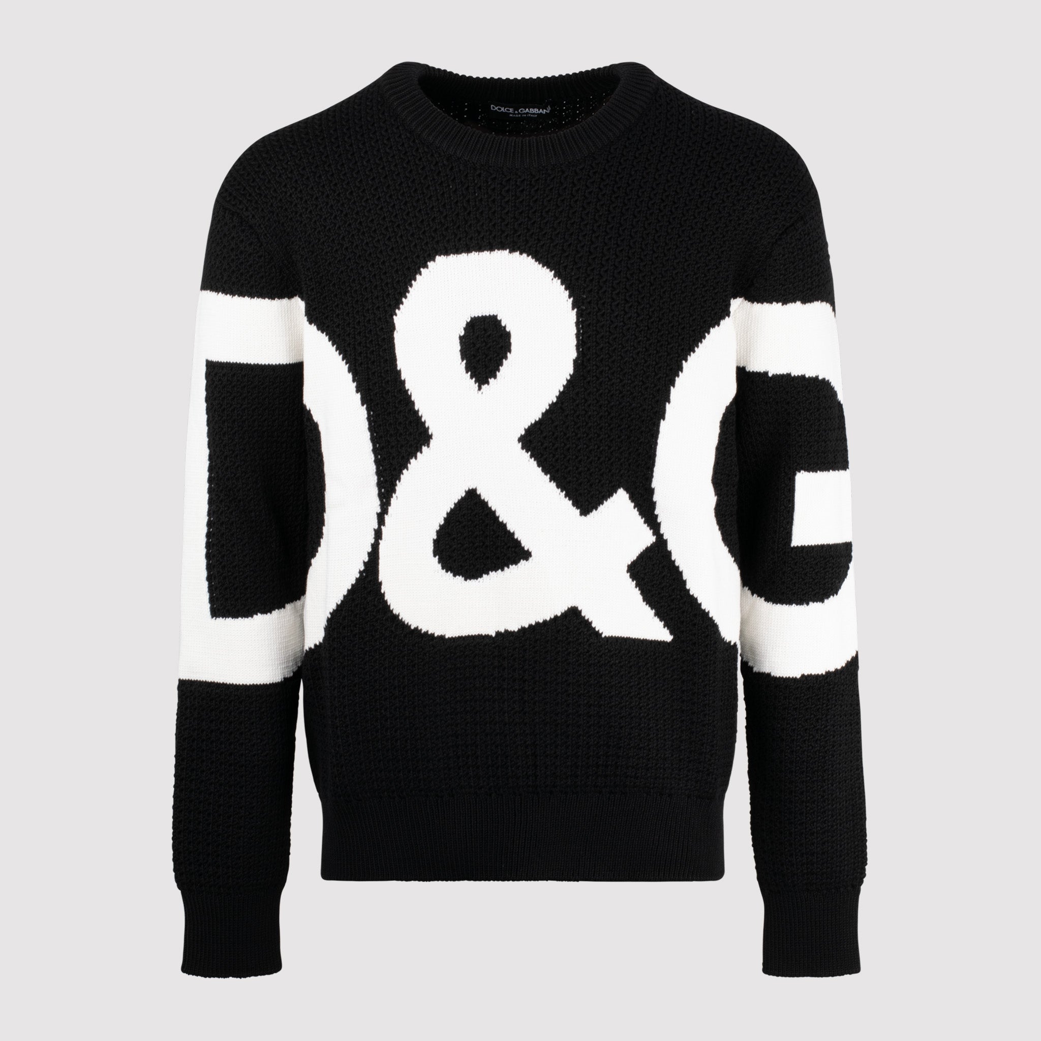 Dolce Gabbana Wool Knitted Black Sweatshirt