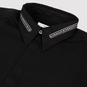 GIVENCHY logo black cotton shirt