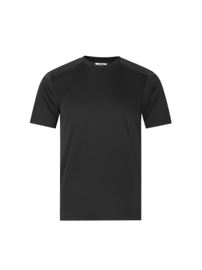 Catini Firenze Luxury Mercerised Cotton Shoulder Panel T-Shirt Black