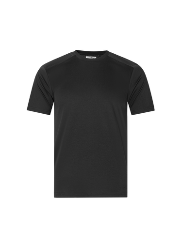 Catini Firenze Luxury Mercerised Cotton Shoulder Panel T-Shirt Black
