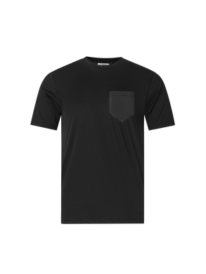 Catini Firenze Luxury Mercerised Cotton Pocket T-Shirt Nero Black