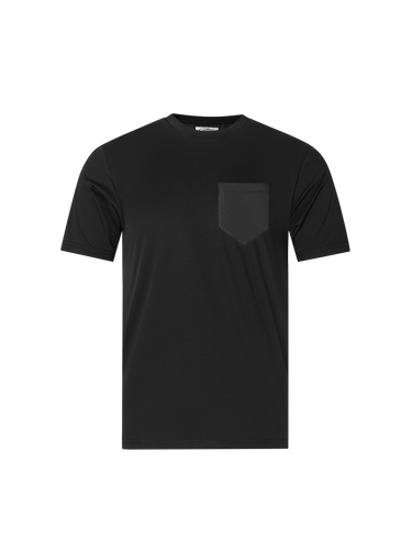Catini Firenze Luxury Mercerised Cotton Pocket T-Shirt Nero Black