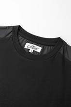 Load image into Gallery viewer, Catini Firenze Luxury Mercerised Cotton Shoulder Panel T-Shirt Black