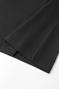 Catini Firenze Luxury Mercerised Cotton Shoulder Panel T-Shirt Black