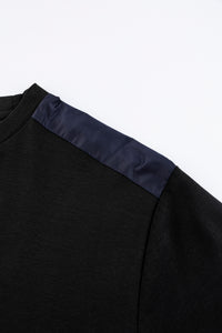 Catini Firenze Nylon Shoulder Panel T-Shirt Black/Navy Blue Soulder Panels