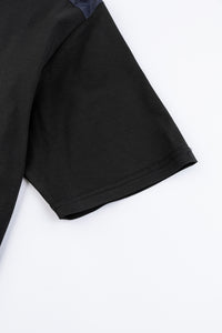 Catini Firenze Nylon Shoulder Panel T-Shirt Black/Navy Blue Soulder Panels