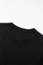 Load image into Gallery viewer, Catini Firenze Nylon Shoulder Panel T-Shirt Black/Navy Blue Soulder Panels