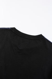 Catini Firenze Nylon Shoulder Panel T-Shirt Black/Navy Blue Soulder Panels