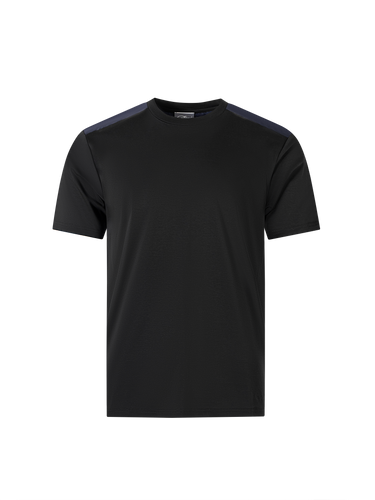 Catini Firenze Nylon Shoulder Panel T-Shirt Black/Navy Blue Soulder Panels