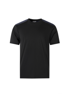 Catini Firenze Nylon Shoulder Panel T-Shirt Black/Navy Blue Soulder Panels