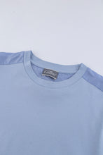 Load image into Gallery viewer, Catini Firenze Nylon Shoulder Panel T-Shirt Light Blue