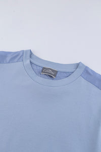 Catini Firenze Nylon Shoulder Panel T-Shirt Light Blue