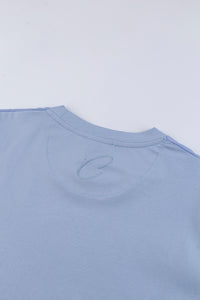 Catini Firenze Nylon Shoulder Panel T-Shirt Light Blue