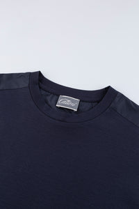 Catini Firenze Nylon Shoulder Panel Navy Blue T-Shirt