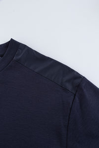 Catini Firenze Nylon Shoulder Panel Navy Blue T-Shirt