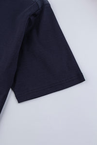 Catini Firenze Nylon Shoulder Panel Navy Blue T-Shirt