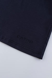 Catini Firenze Nylon Shoulder Panel Navy Blue T-Shirt