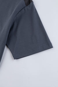 Catini Firenze Nylon Shoulder Panel T-Shirt Steel Blue