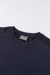 Catini Firenze Nylon Shoulder Panel T-Shirt Navy Blue/Black Shoulder Panel