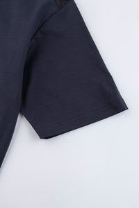Catini Firenze Nylon Shoulder Panel T-Shirt Navy Blue/Black Shoulder Panel