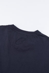 Catini Firenze Nylon Shoulder Panel T-Shirt Navy Blue/Black Shoulder Panel
