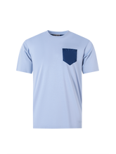 Load image into Gallery viewer, Catini Firenze Pocket T-Shirt Light Blue/Navy Blue