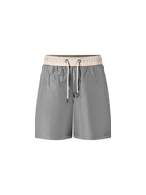 Load image into Gallery viewer, Catini Baratti Contrast Waistband Swim Shorts Light Grey/Arenaria Beige