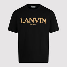 Load image into Gallery viewer, LANVIN GOLD LOGO BLACK T SHIRT