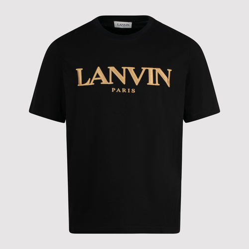 LANVIN GOLD LOGO BLACK T SHIRT