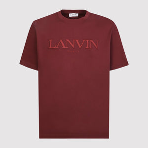 LANVIN LOGO BURGANDY T SHIRT