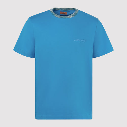 MISSONI Logo Collar T-Shirt Blue