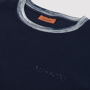 MISSONI Logo Collar T-Shirt Navy Blue