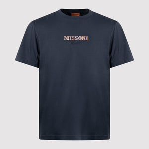 MISSONI Embroidered Logo T-Shirt Navy Blue