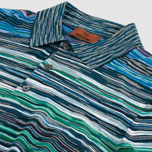 MISSONI fine knit short sleeved polo shirt