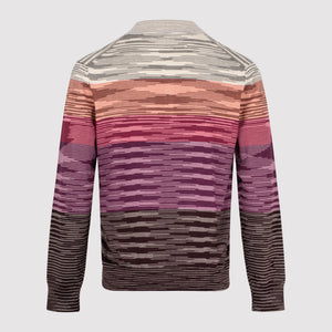 MISSONI stripped knitted long sleeved polo shirt