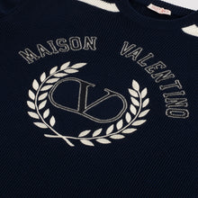 Load image into Gallery viewer, Valentino Navy Logo-Embroidered Wool Jumper