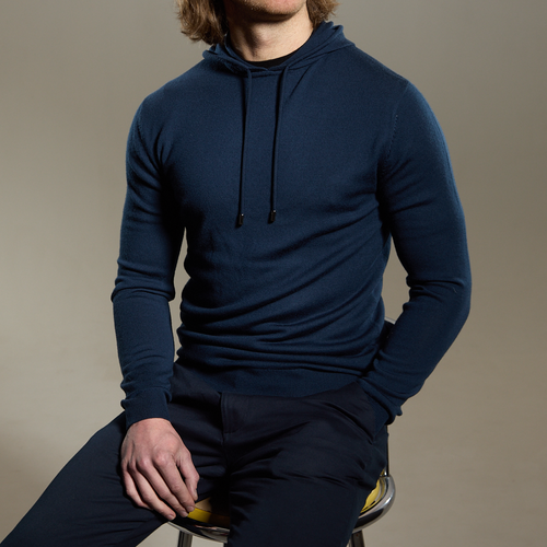 Malenzo Sorrento Merino Hoodie Navy