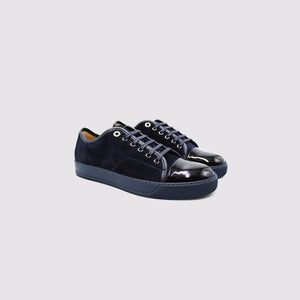 Patent Toe Trainers Triple Navy
