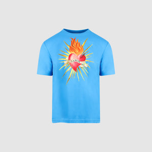 Lanvin Heart Print T-shirt Electric Blue